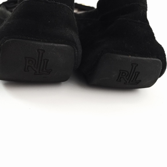 Lauren Ralph Lauren Black Suede Driving Flats 9.5 - Picture 4 of 8